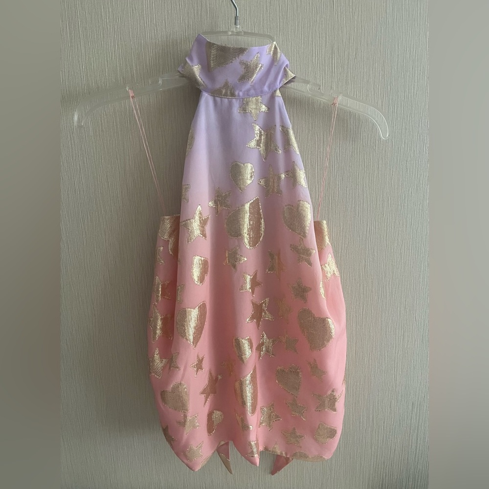 LoveShackFancy Boca Handkerchief Halter Top in color Sunset Orange Ombré sz M - Picture 13 of 16